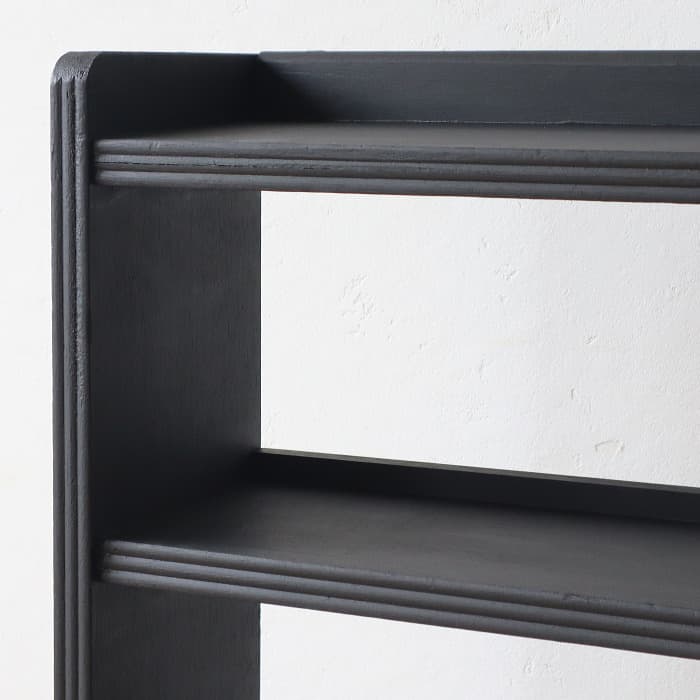 アンティーク ブラック 本棚 書棚 無垢材 収納棚 古家具 昭和レトロ