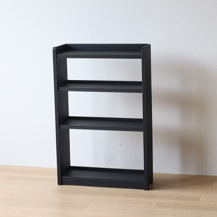 アンティーク ブラック 本棚 書棚 無垢材 収納棚 古家具 昭和レトロ