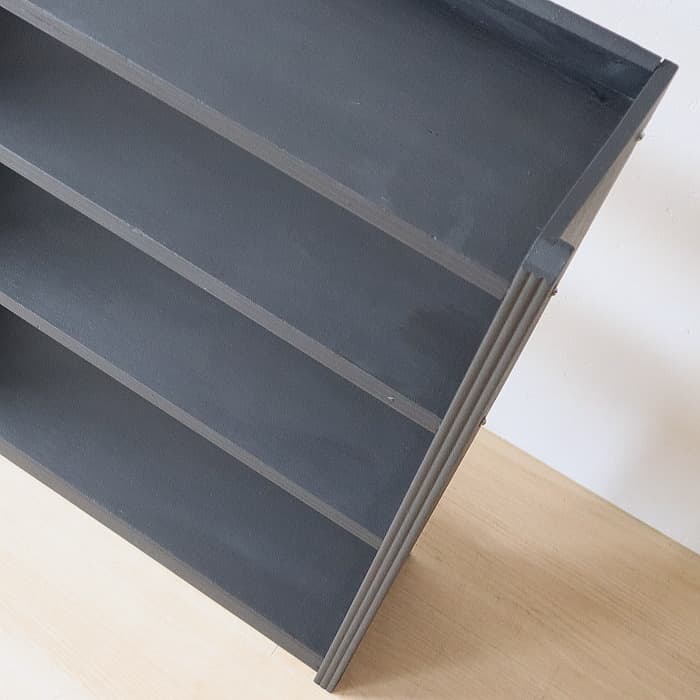 アンティーク ブラック 本棚 書棚 無垢材 収納棚 古家具 昭和レトロ