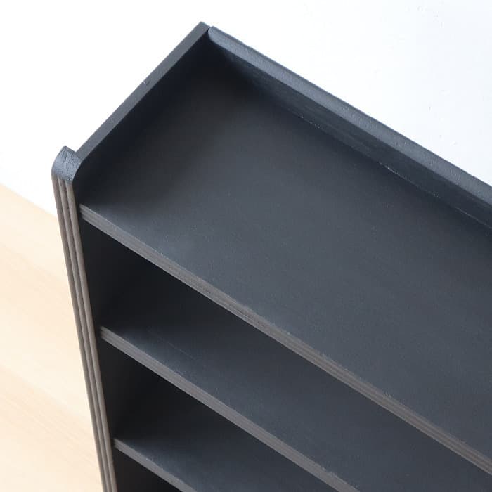 アンティーク ブラック 本棚 書棚 無垢材 収納棚 古家具 昭和レトロ