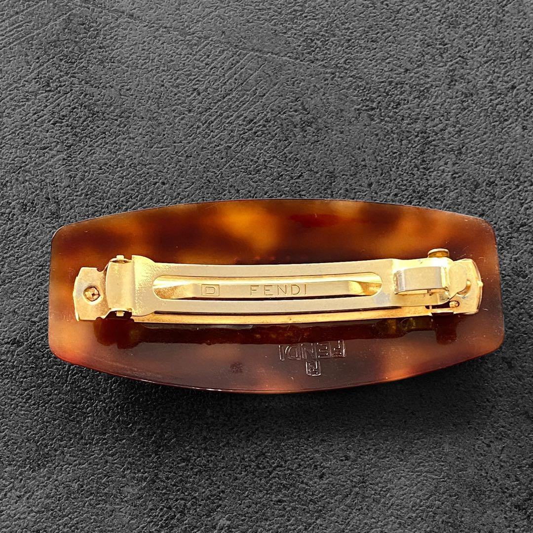 FENDI Logo Rhinestone barretta ロゴ　バレッタ