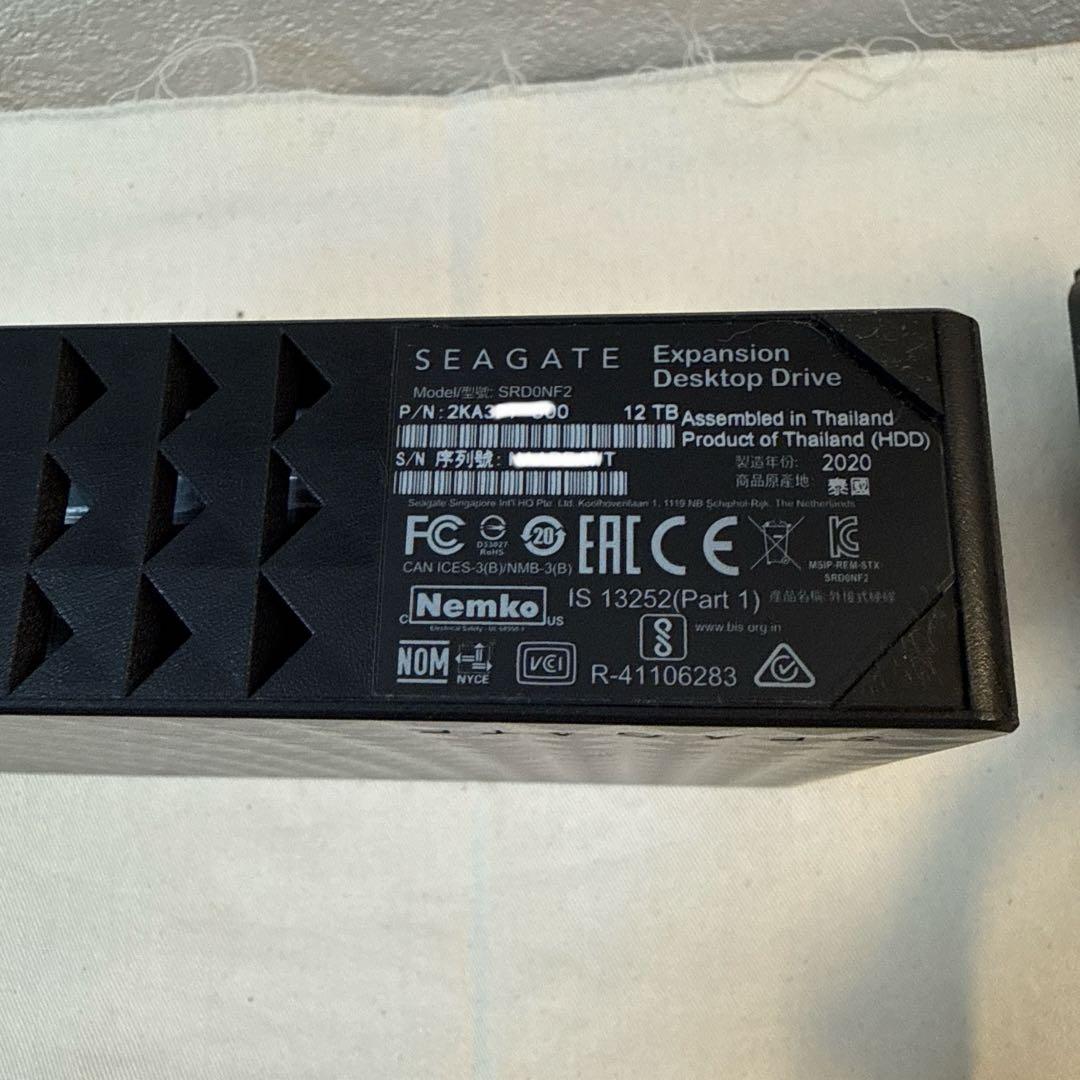 SEAGATE 外付けHDD 12T　Expansion　使用浅　新品同様