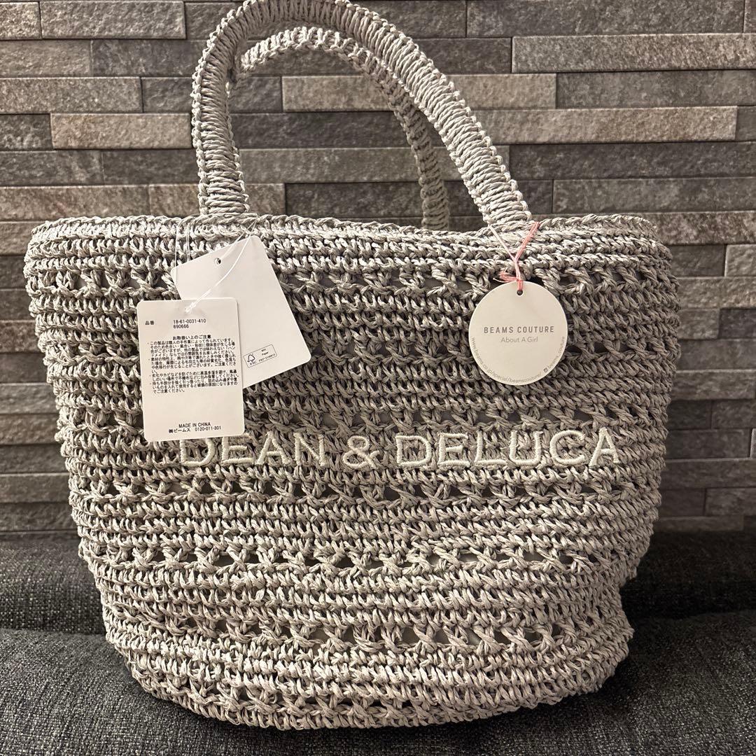DEAN & DELUCA かごバッグBEAMS クロッシェバスケットバッグ M
