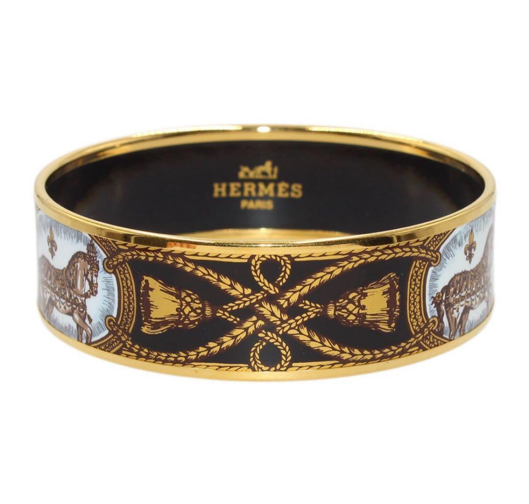 Q2205 美品 エルメス エマイユGM 七宝焼き バングル ブレスレット