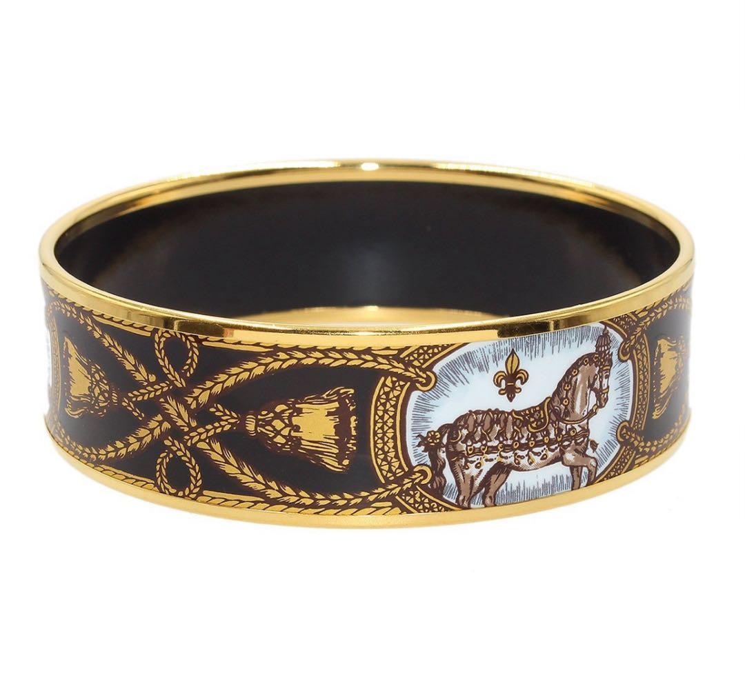 Q2205 美品 エルメス エマイユGM 七宝焼き バングル ブレスレット