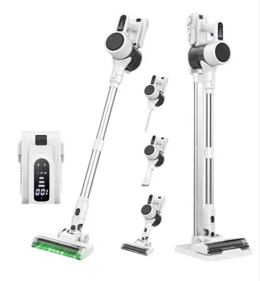 コードレス掃除機 サイクロン式 65000Pa LEDライト付き