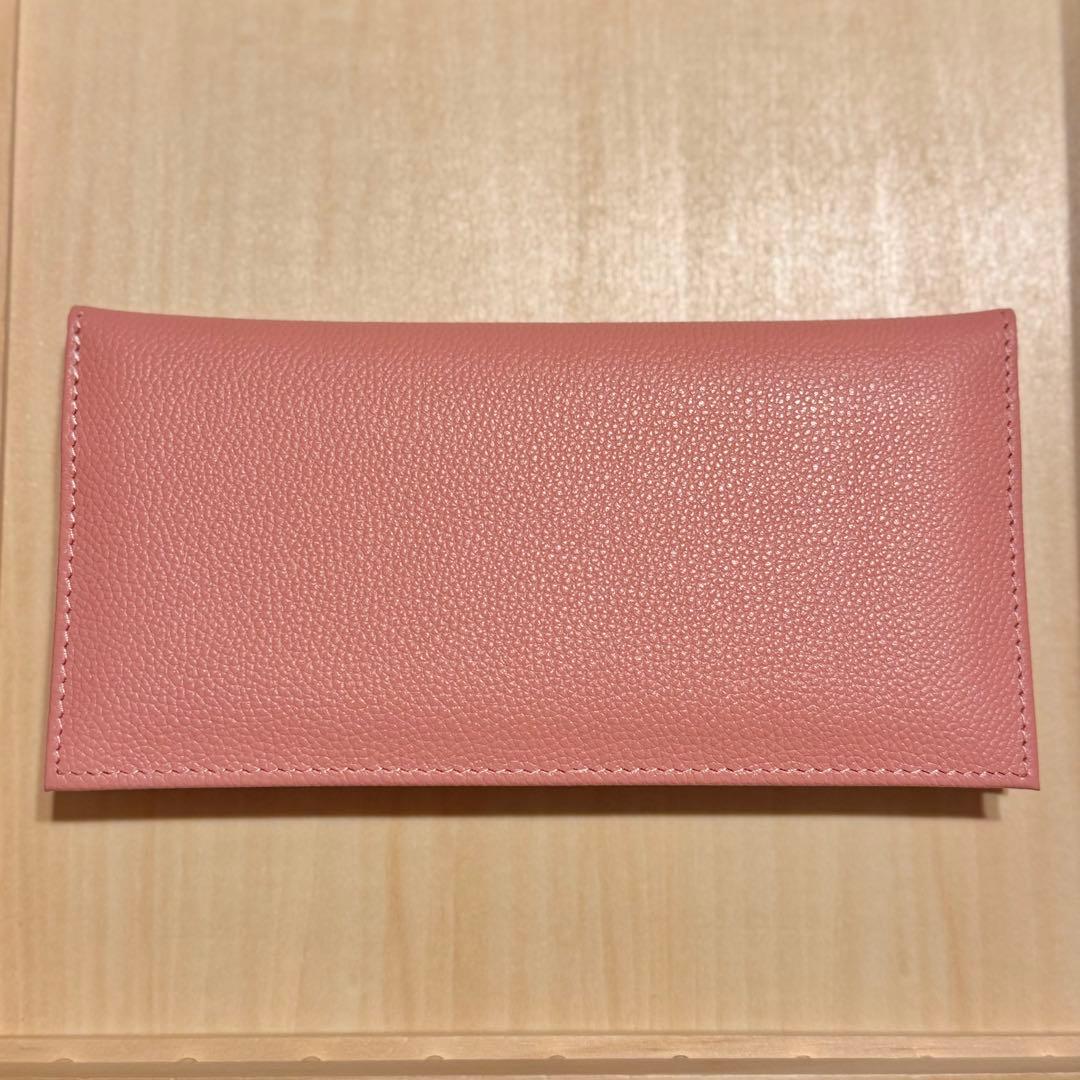 皇居　財布　長財布　桃色　ピンク　牛革　本革　レザー　菊紋　菊御紋