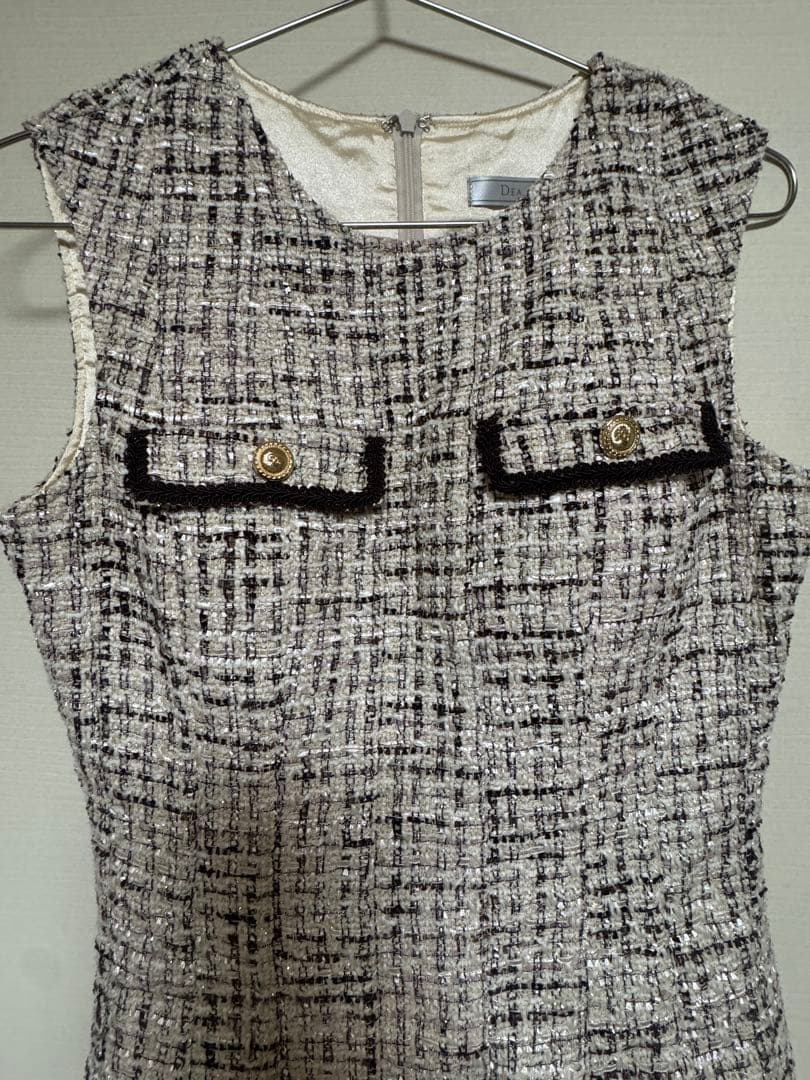 【DEA. by ROBE de FLEURS】ラメツイード×プリーツミニドレス