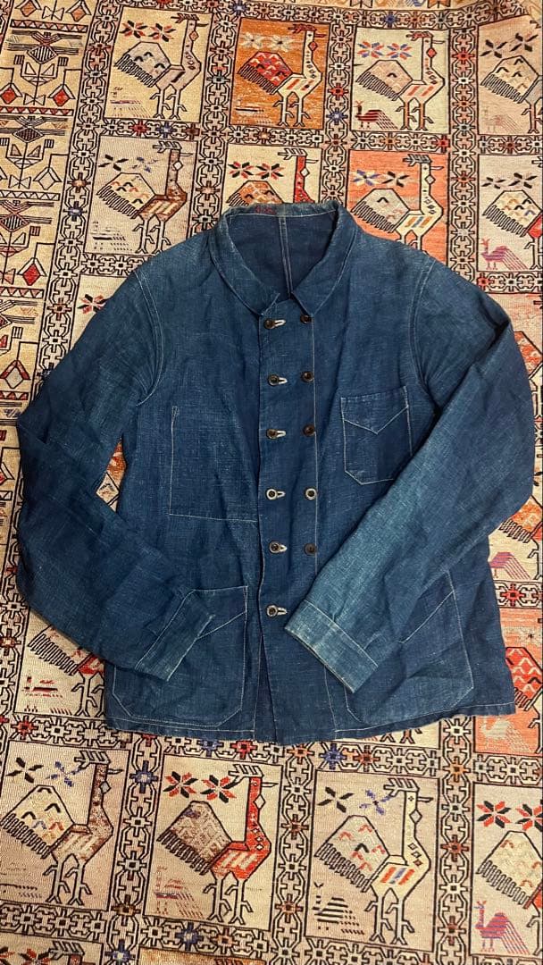 ジャケット・アウター De Rien indigo linen double breasted JKT