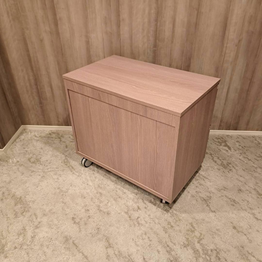 モデルルーム展示品 キャスター付き 木製チェスト ２段