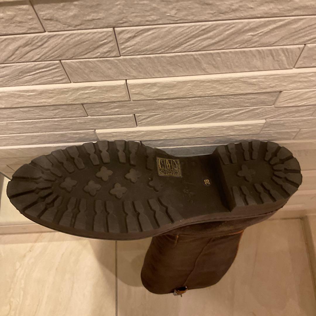 ロングブーツ　スエード　茶色ブーツ　スエードブーツ　ジョッキブーツ