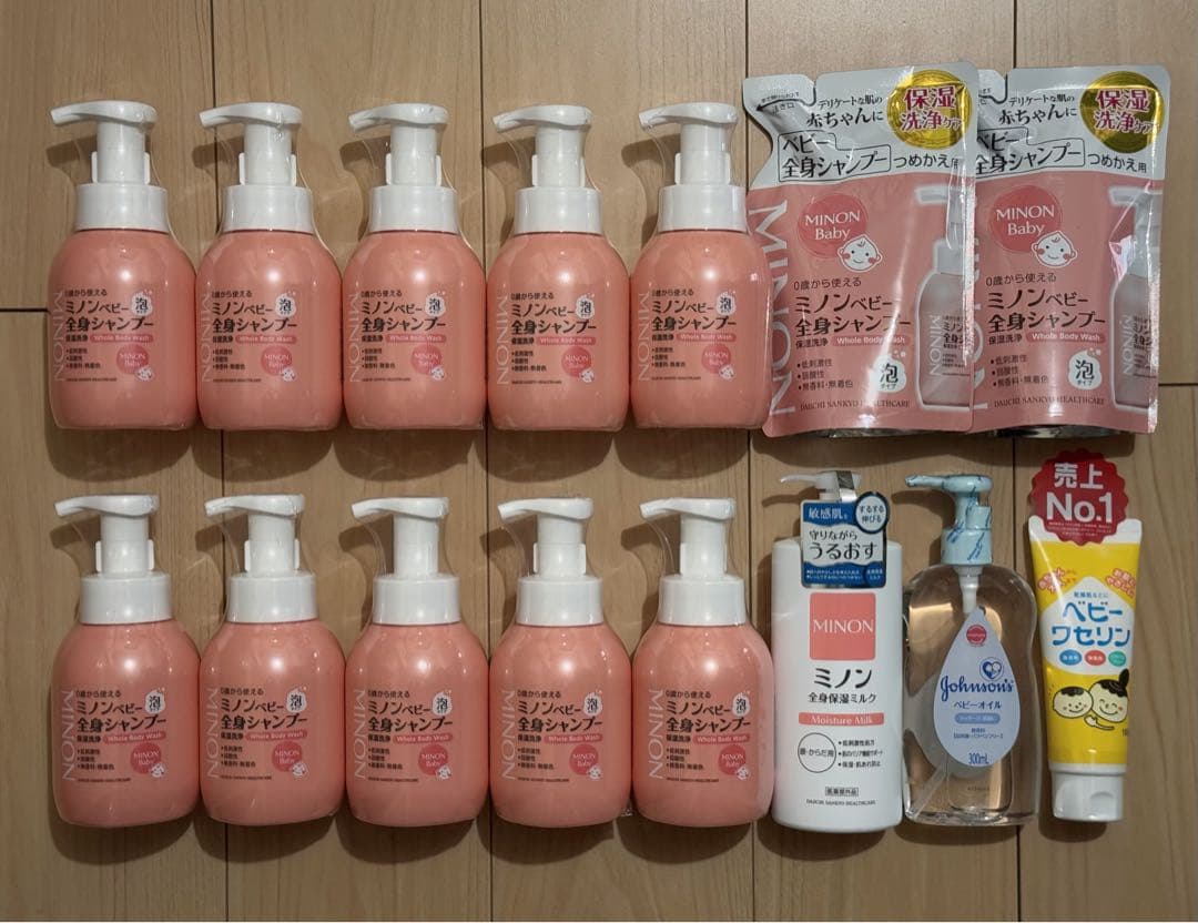 最終価格　新品　MINONミノン　ベビー全身シャンプー　泡　保湿ミルク　おまけ付
