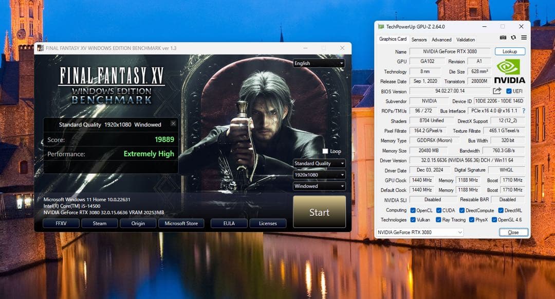 Gigabyte rtx 3080 20GB v isi on OC
