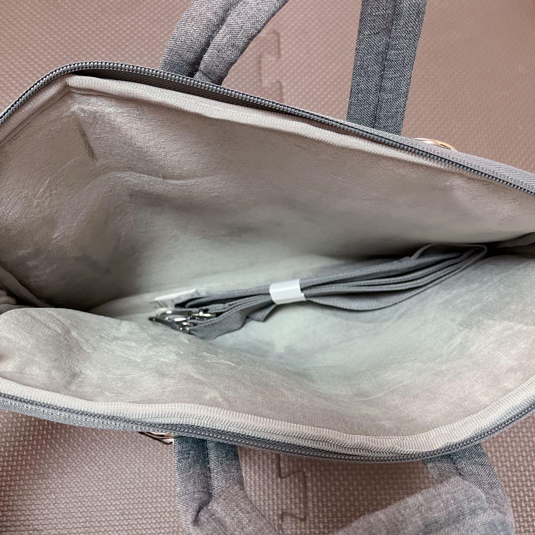 ノートパソコン ケース 衝撃吸収 ショルダーストラップ付き グレー 男女兼用