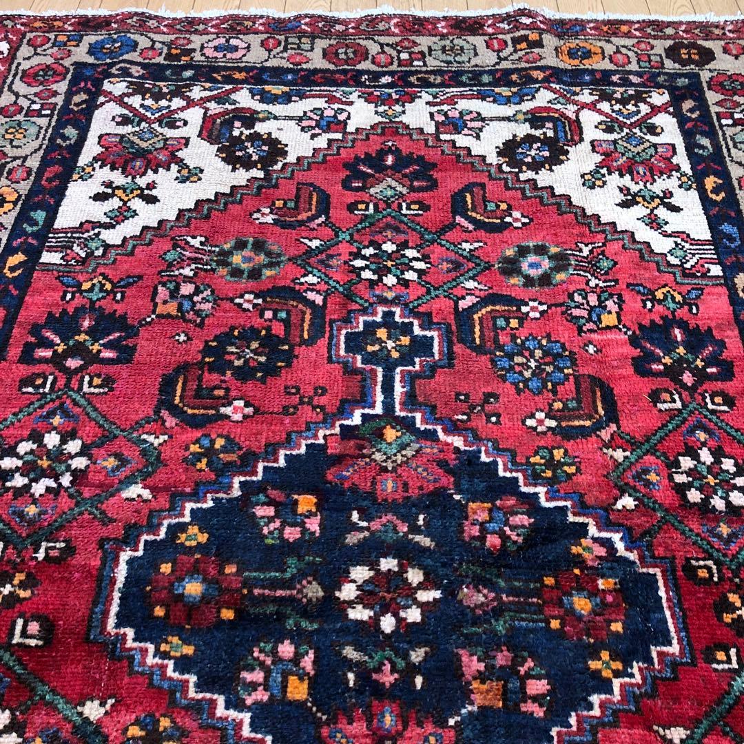ペルシャ絨毯 ヴィンテージラグ 192×122cm 手織り オールドpersia