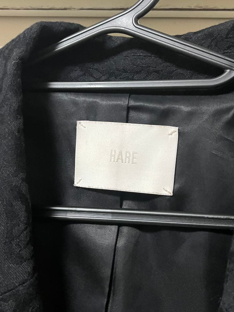 【お得】HARE ブラック ヴィンテージソデアキビッグテーラードジャケット