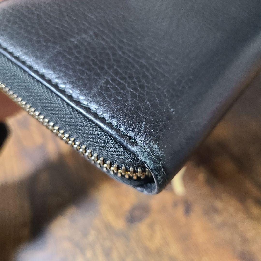 GUCCI ブラック レザー ソーホー 長財布 タッセル ラウンドファスナー