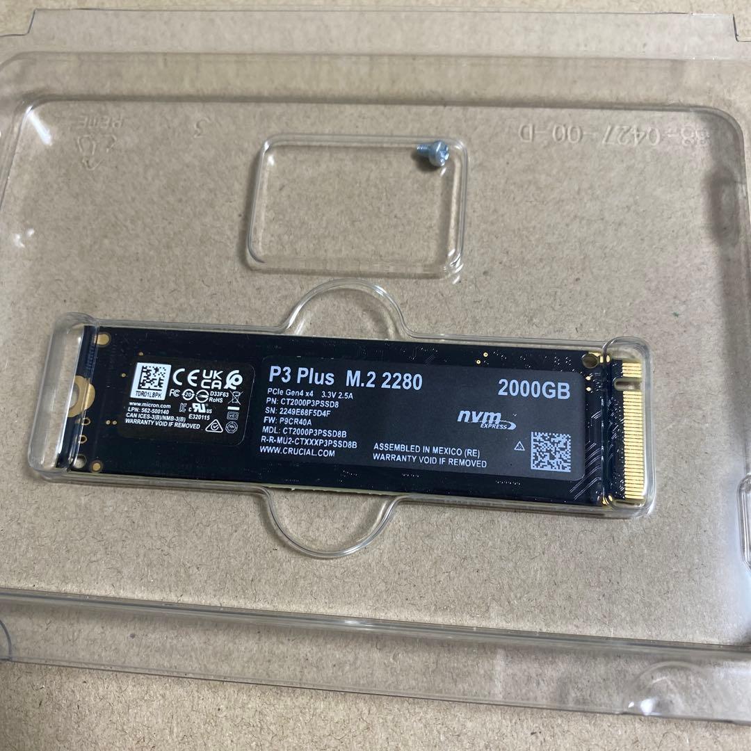 内蔵型SSD crucial P3 Plus 2TB PCIe 4.0 SSD