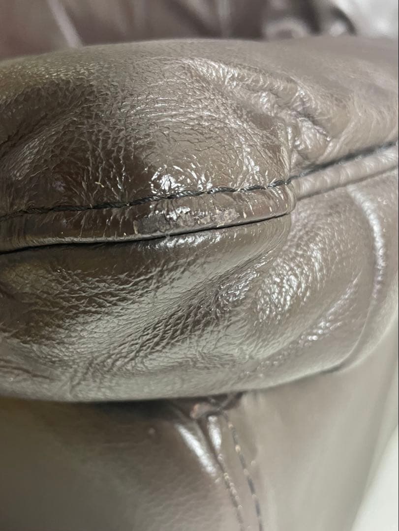 ニトリ　本革　ダークブラウン レザー 2人掛けソファ