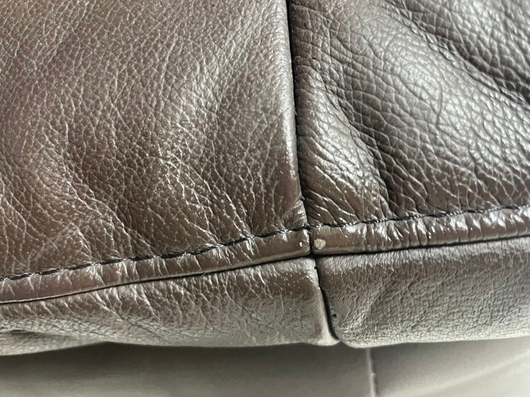 ニトリ　本革　ダークブラウン レザー 2人掛けソファ