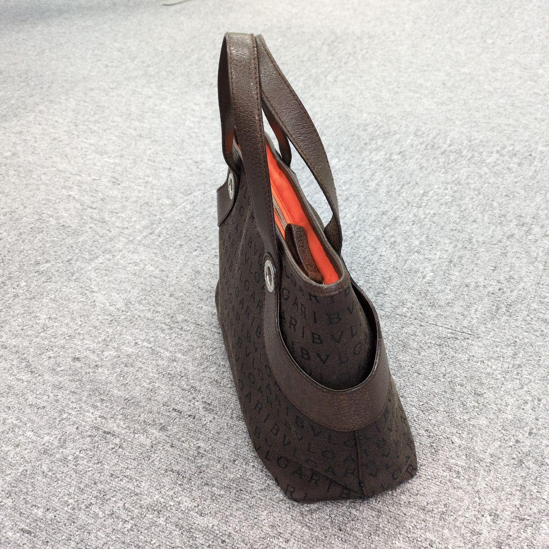 BVLGARI　ロゴマニア　ブラウン　キャンパス☓レザー