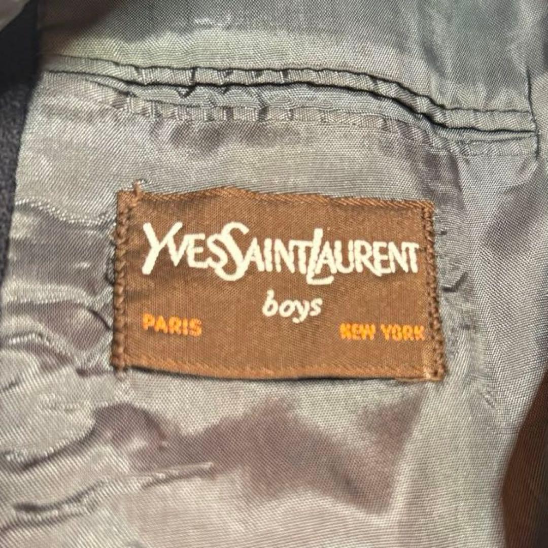 ★美品★ イヴ・サンローラン ジャケット ロゴ入り 金ボタン 紺ブレ テーラード