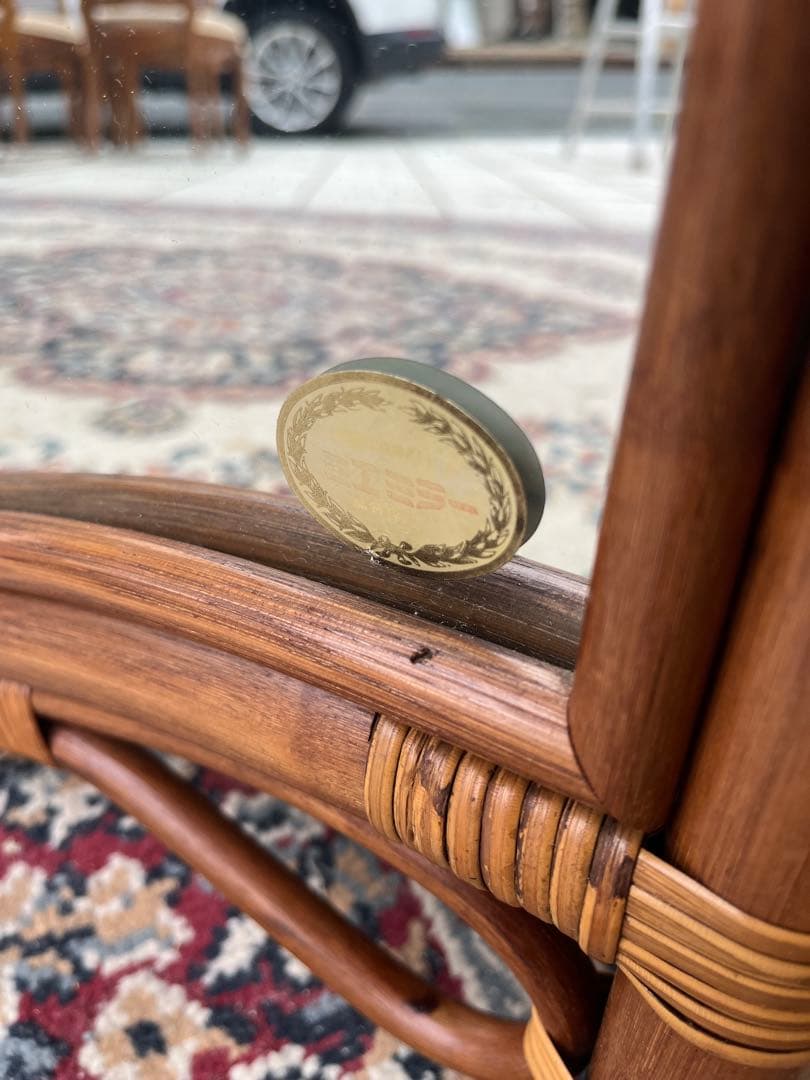 木製スタンドミラー 大きめ 曲線デザイン