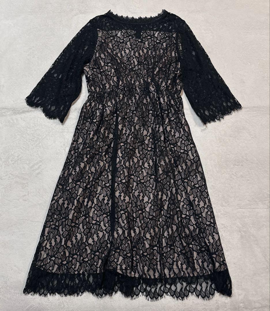 niana ニアナ 総レースポケット付きドレス 大きいサイズ ブラック 黒