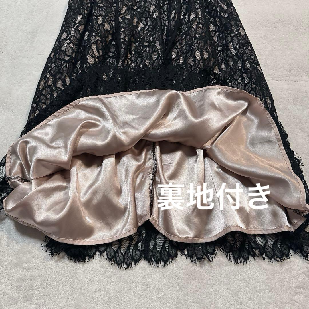 niana ニアナ 総レースポケット付きドレス 大きいサイズ ブラック 黒