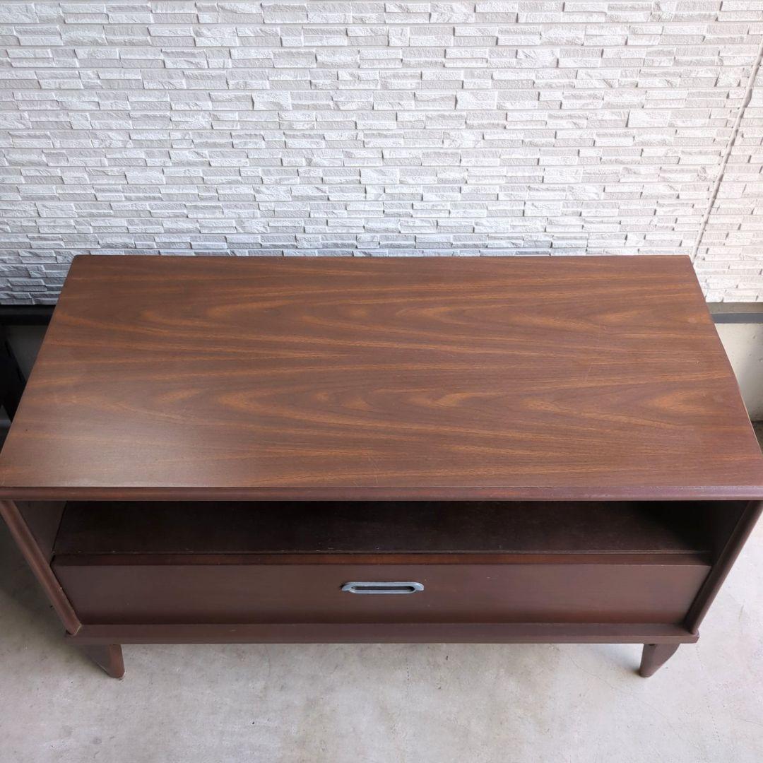 USヴィンテージ♦木製 テレビボード 米軍 ブラウン 60×102×48