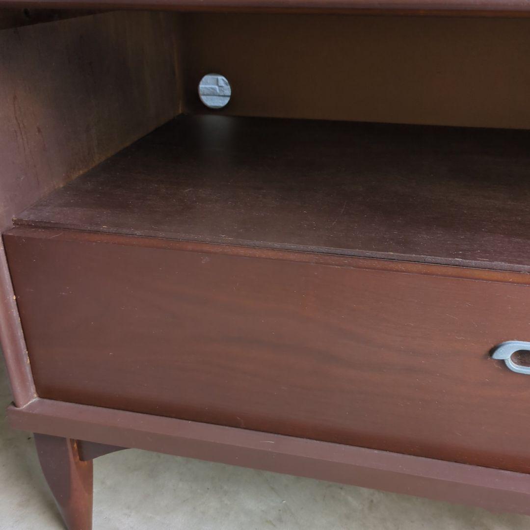 USヴィンテージ♦木製 テレビボード 米軍 ブラウン 60×102×48