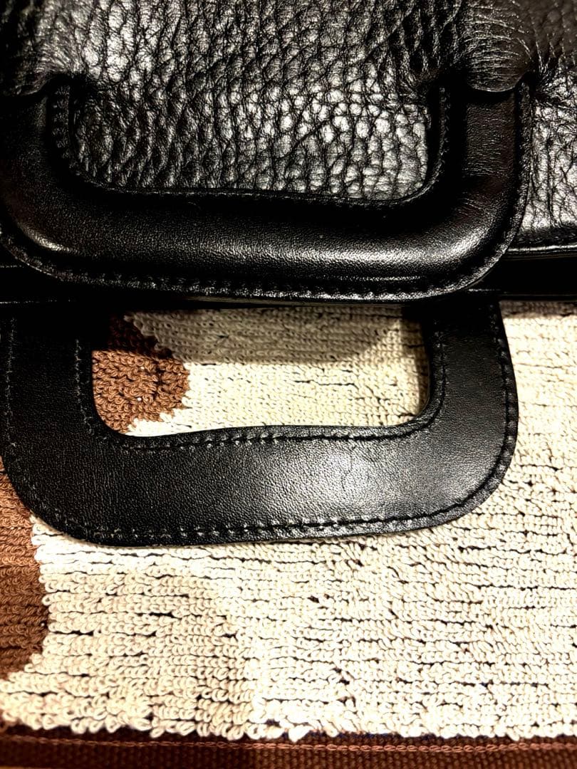 美品◾️バーバリー ブラックレザー ビジネスバッグ 鍵付き