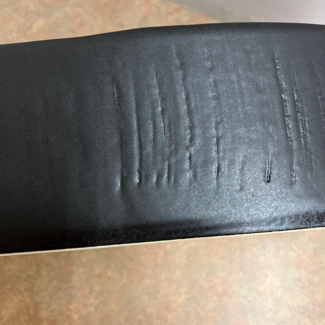 信楽焼楕円形花器水盤黒