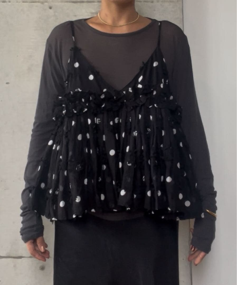 crinkle crinkle crinkle ドットキャミソール