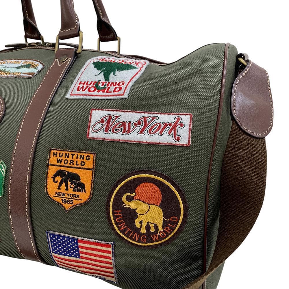 【激レア】極美品 ハンティングワールド 2way ボストンバッグ ワッペン 緑