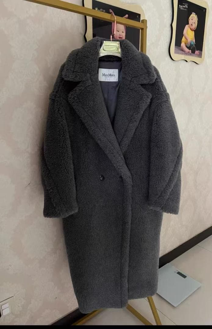 Max Mara グレー ファー ロングコート