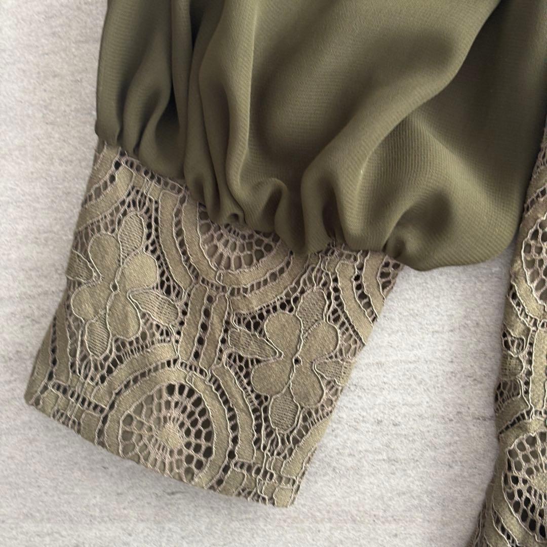 kana レースセットアップ オールインワン Mサイズ 上品カーキ