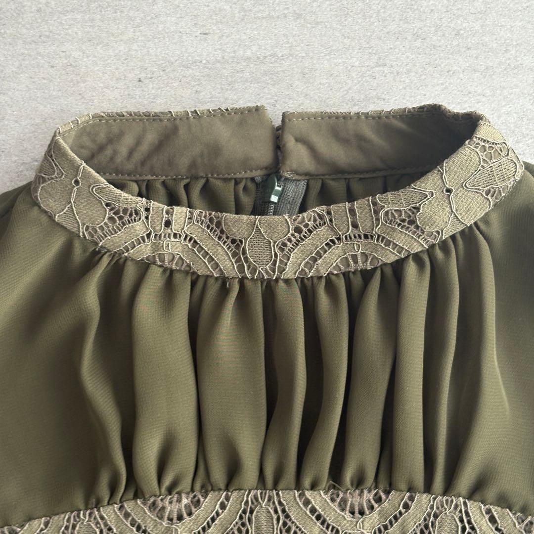 kana レースセットアップ オールインワン Mサイズ 上品カーキ