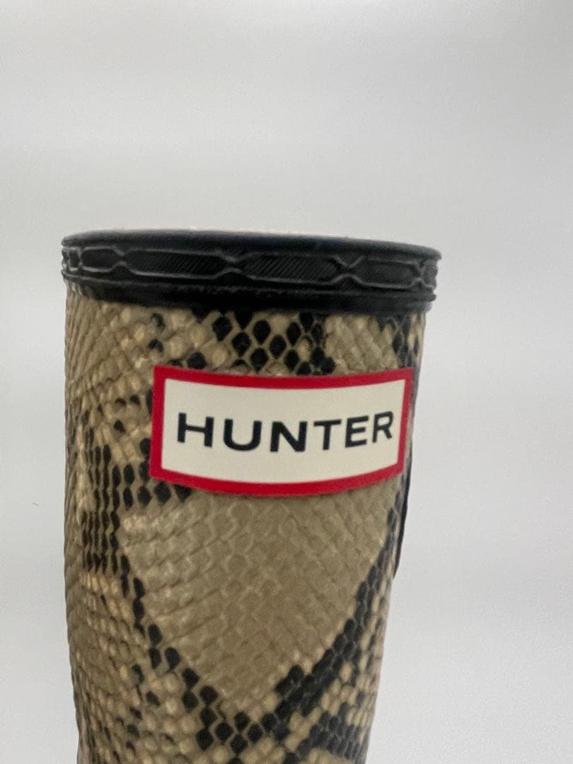 HUNTER ヘビ柄 長靴 サイドバックル付き