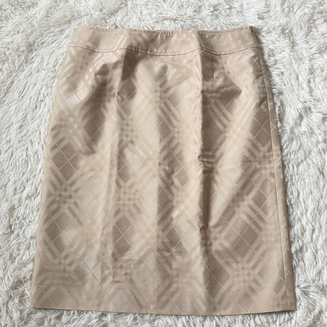 未使用級 バーバリー ロンドン スーツ セットアップ スカート チェック ベルト