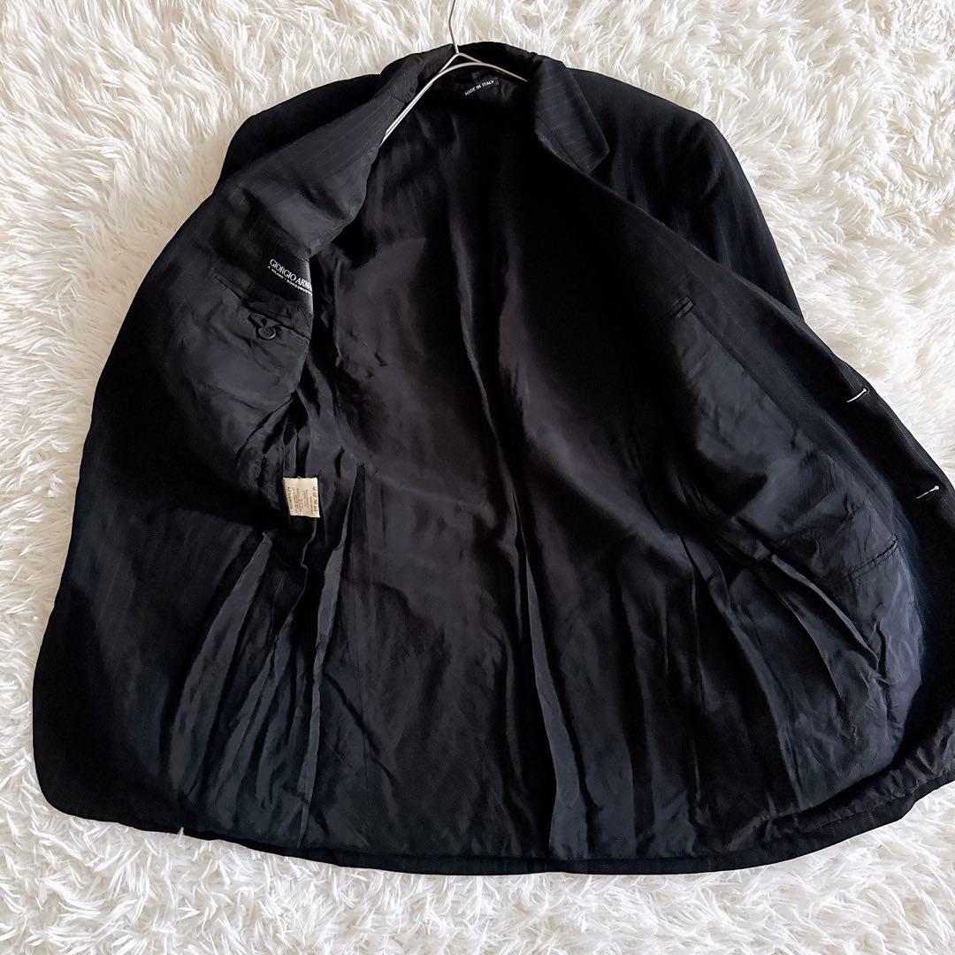 ジョルジオアルマーニ スーツ セットアップ ストライプ柄 ブラック 黒