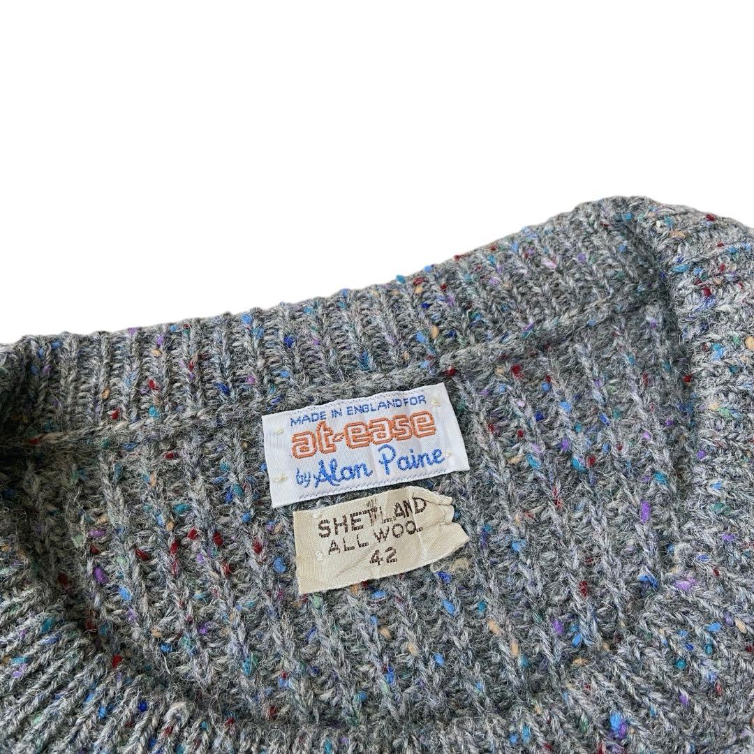 60s Alan Paine ネップ ウール ニット セーター イングランド製