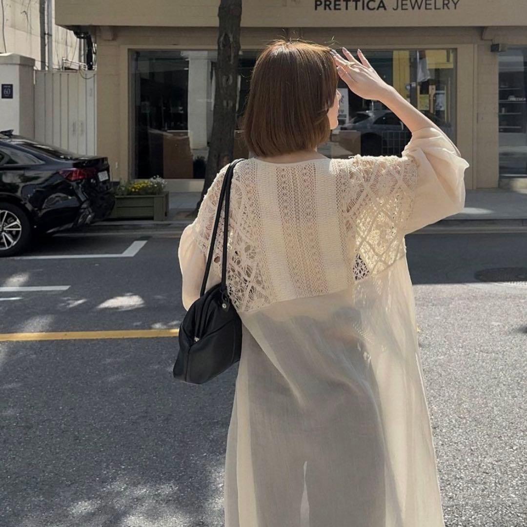 ワンピース cotton lace patchwork docking one piece