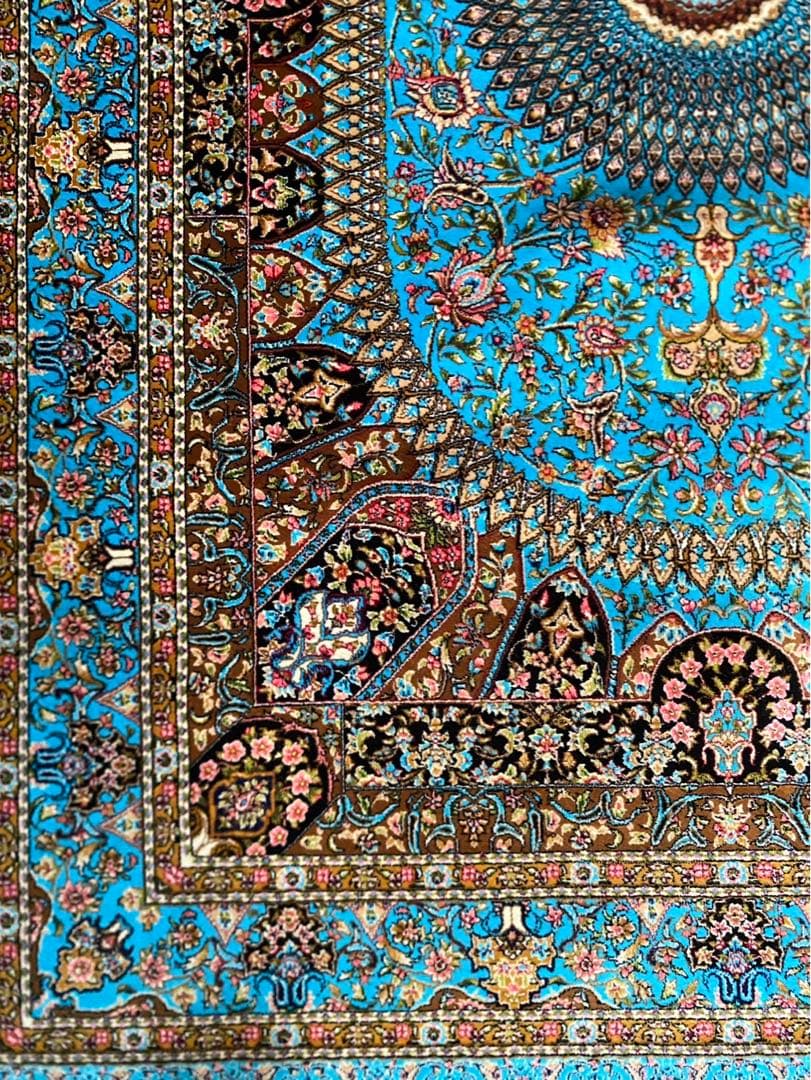 最高級希少作 ペルシャ絨毯 イラン クム産　シルク100% 手織り289万ノット