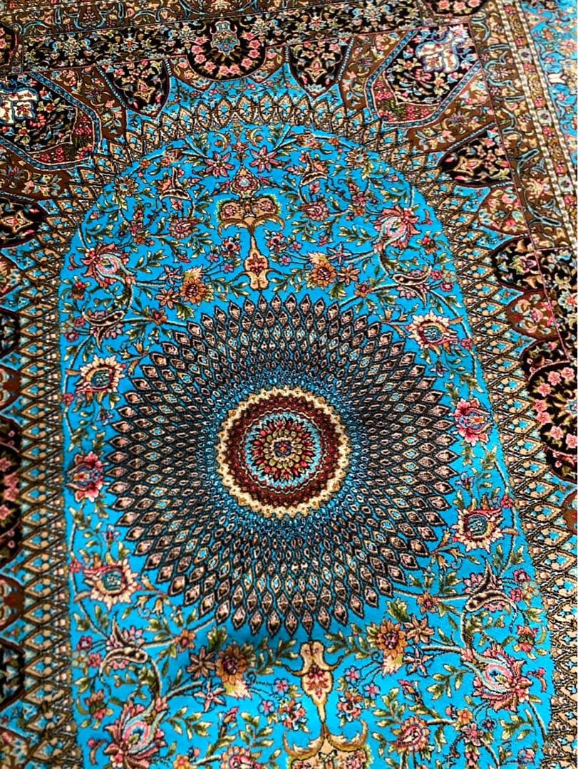 最高級希少作 ペルシャ絨毯 イラン クム産　シルク100% 手織り289万ノット