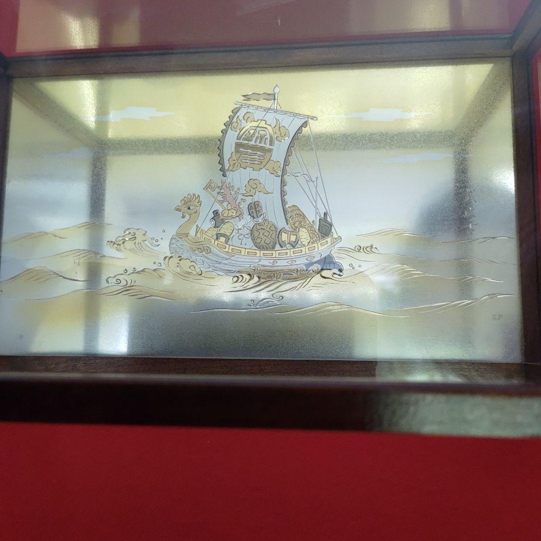 銀製、置物、工芸品、武比古作、縁起物七福神