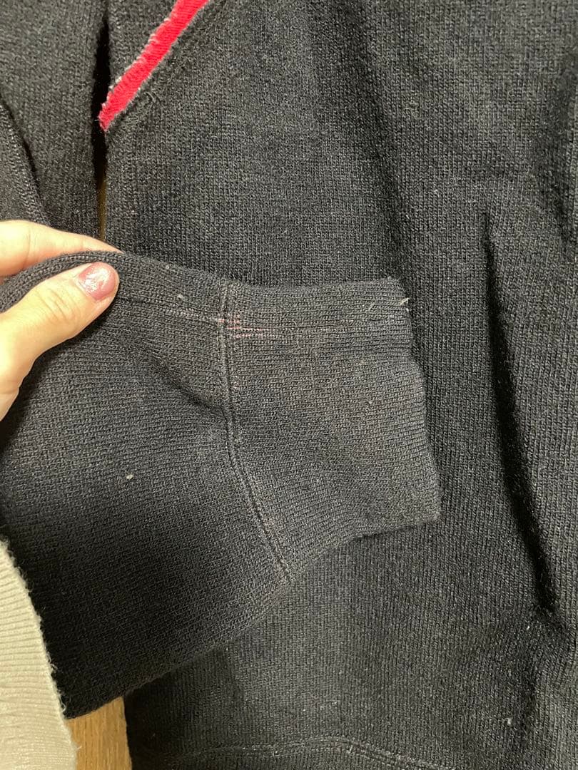 コムデギャルソン オムプリュス ハーフジップ スウェット 黒　赤 COMME