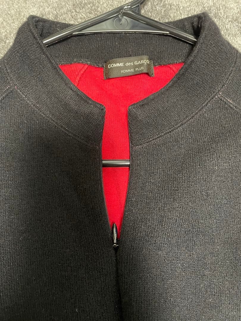 コムデギャルソン オムプリュス ハーフジップ スウェット 黒　赤 COMME