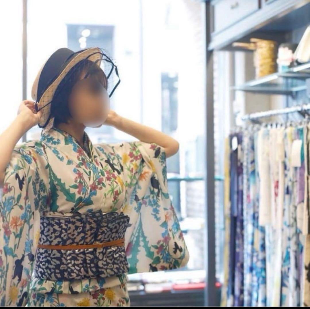 洗える浴衣　セオα セオアルファー　ボタニカル柄　きのこ　検索) 撫松庵　ふりふ