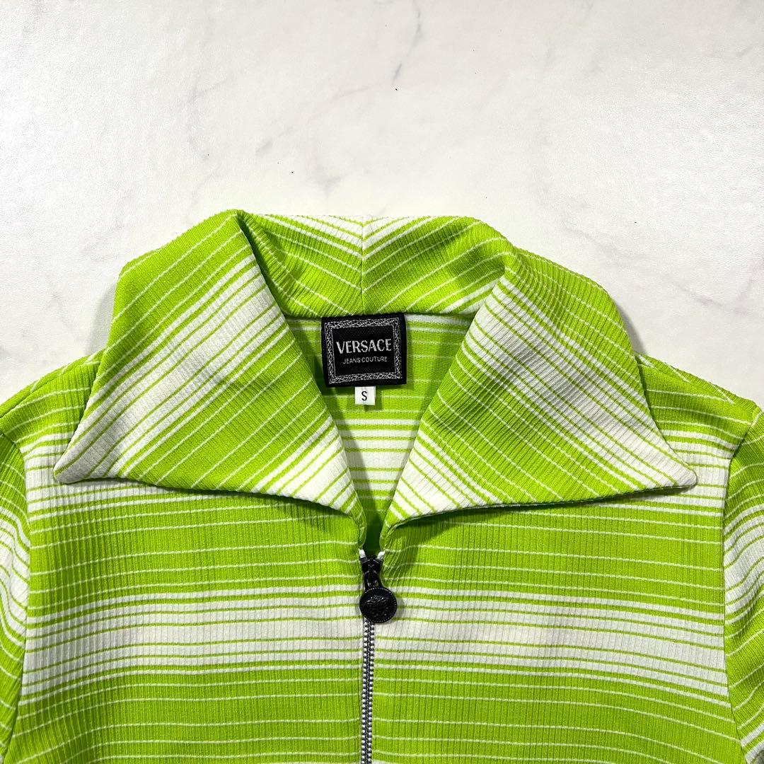 ヴェルサーチ ジャケット ブルゾン グリーン系 短丈 Y2K メデューサ S